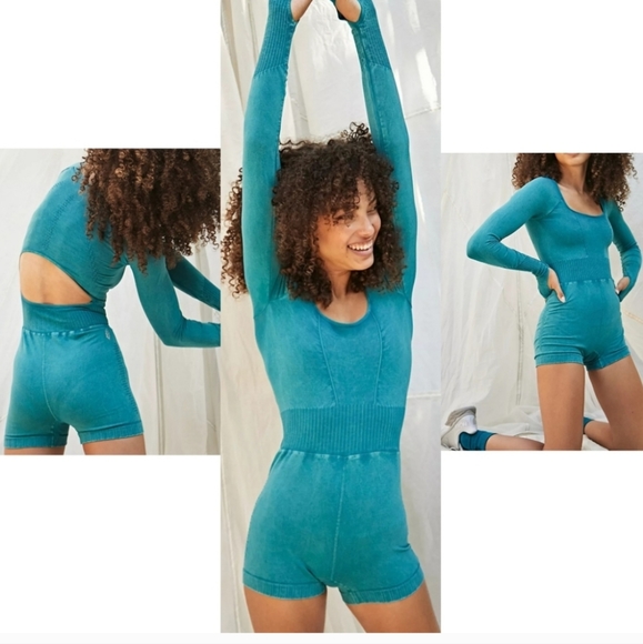 *Flawed* Free People Good Karma Longsleeve Onesie Overcast - Picture 9 of 11